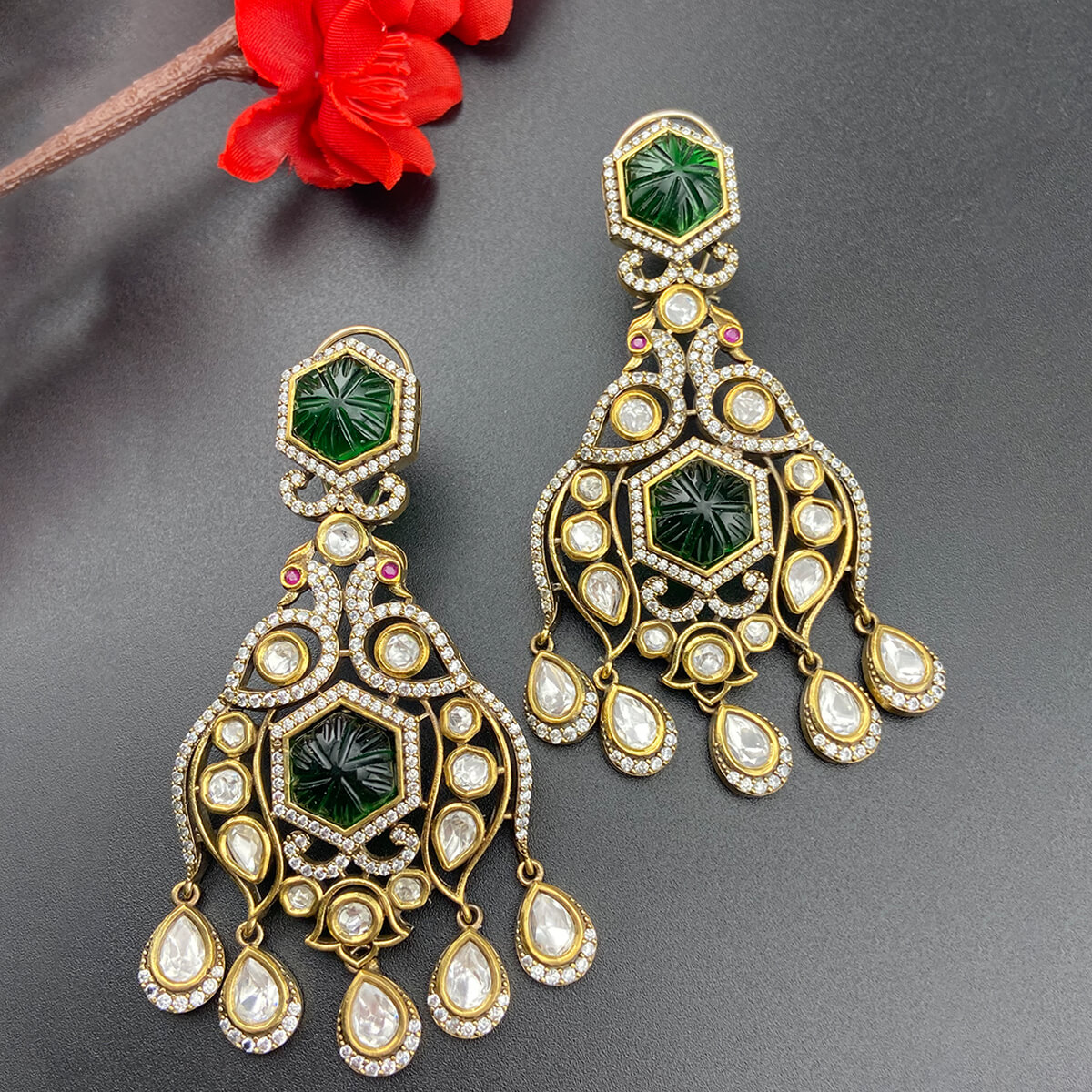 Amarpali Uncut Earings With Zerconia