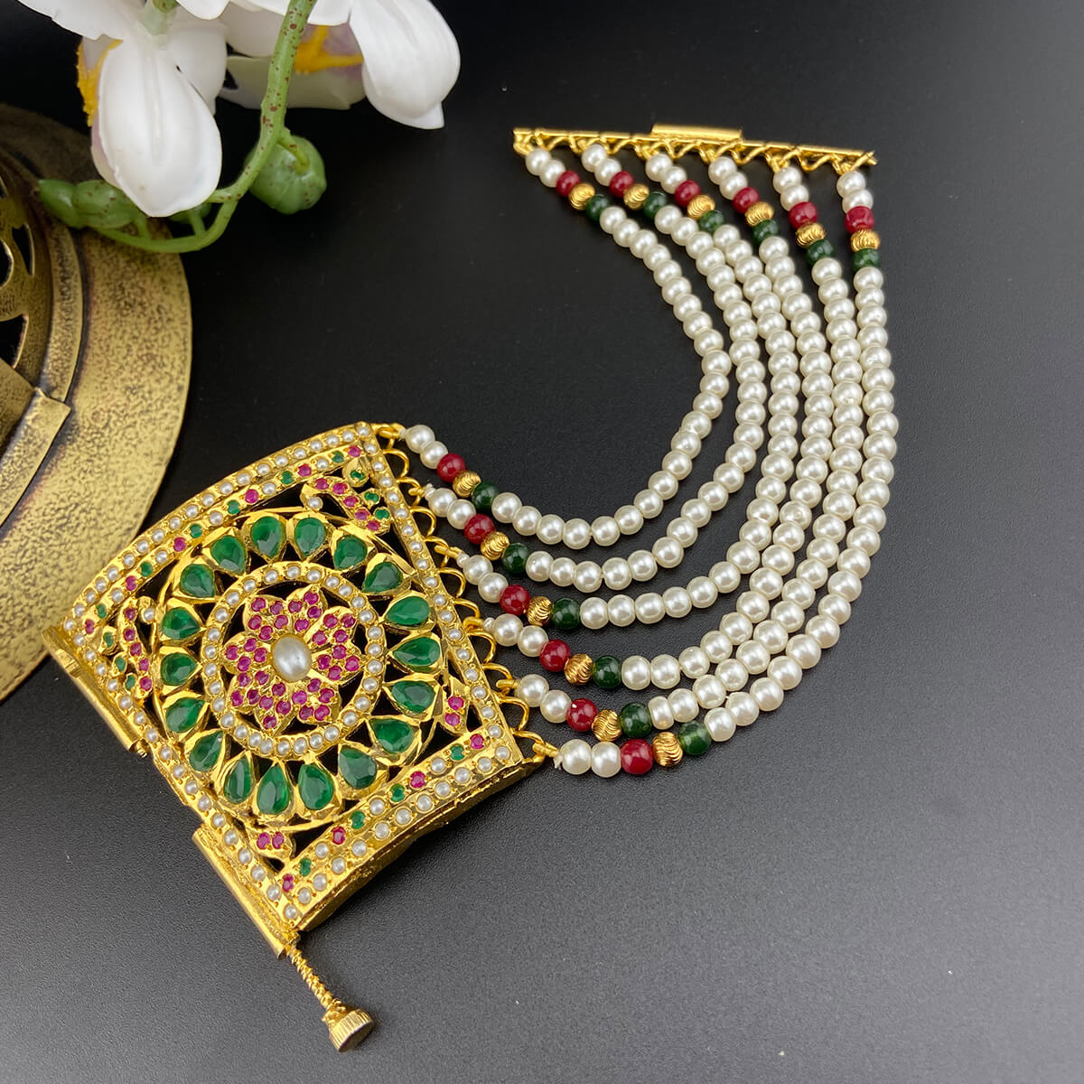 Design 2 Gold Plated Jadau Bracelet - Image 2