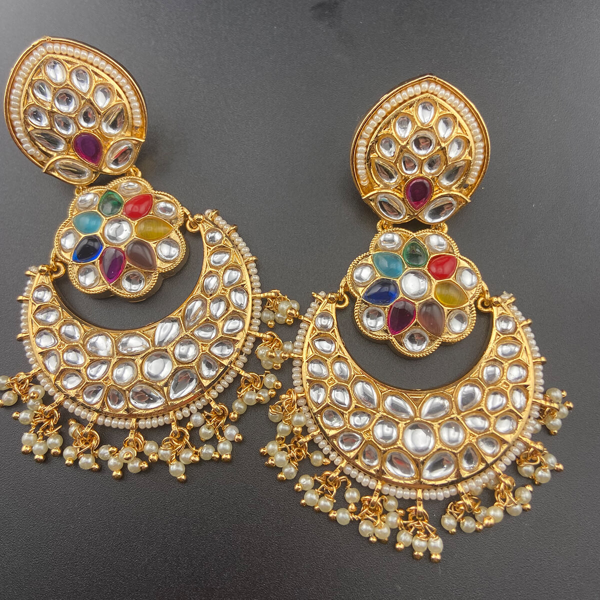 Multi Kundan Earings