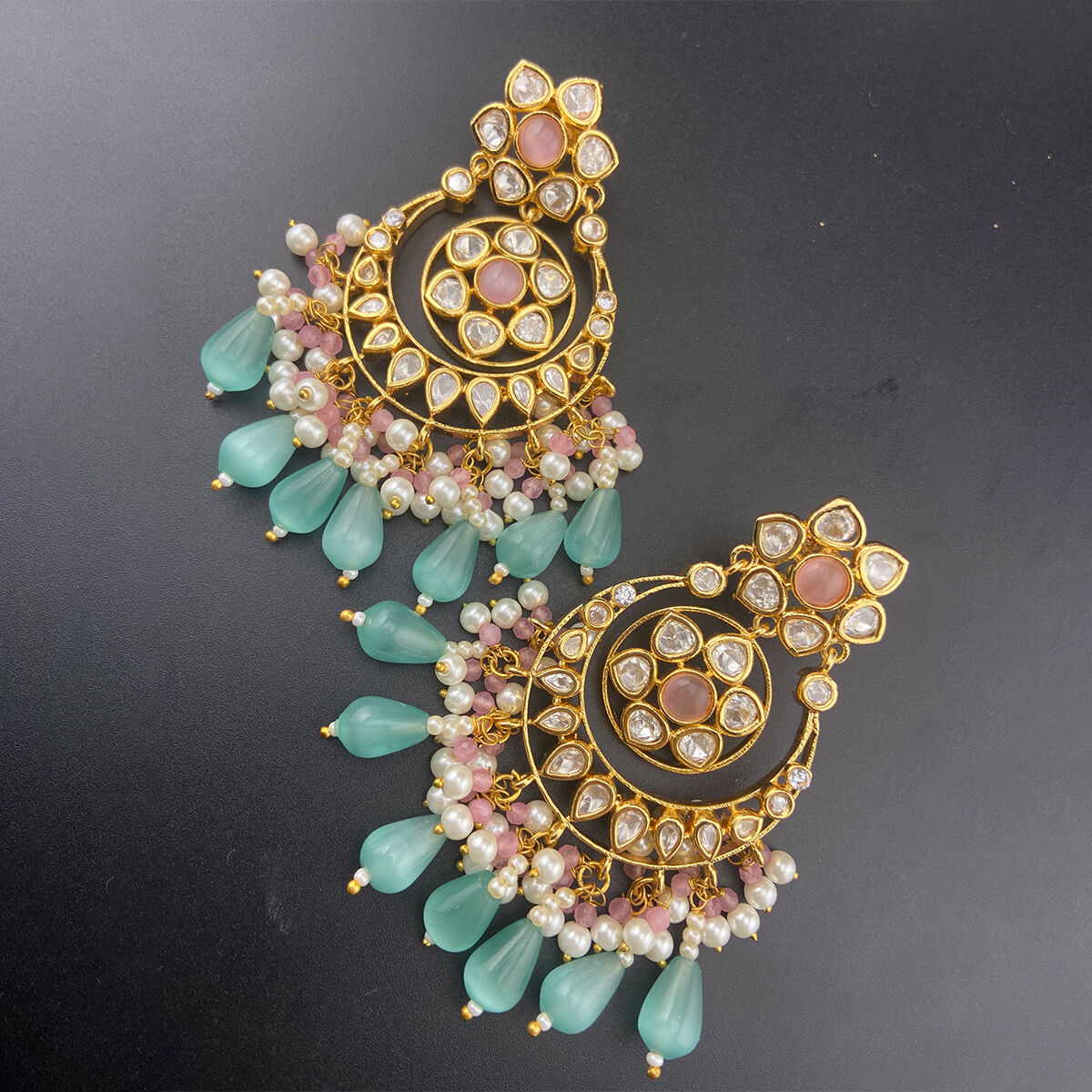 Tyani Kundan Pastel Combo Medium Sized